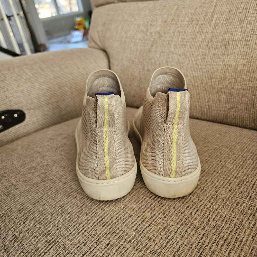 Rothy's Chelsea Boots High Top Sneakers in Sand Camo - Picture 6 of 8